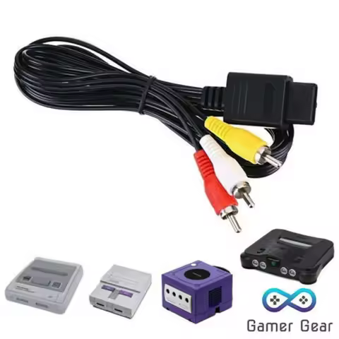 Audio Video Cable 1.8M For Nintendo 64 AV Cable to RCA Super Nintend GameCube N64 SNES Game Cube Acc
