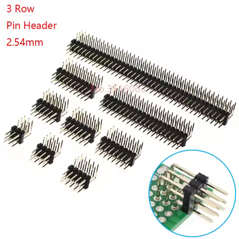 5PCS 90 degree Three Row Male 2.54MM Pitch Right Angle PIN Header Connector 3*2/3/4/5/6/7/8/10/20/40