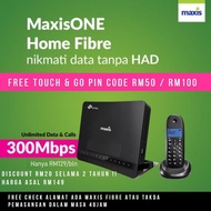 【300Mbps】MAXIS Home Fiber (1 Bulan FREE) Unlimited Data with Free modem &amp; Router