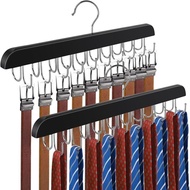 20Hook Belt Hanger Multifunctional Tie Rack Strap Hanger Wave Hook Solid Wood Hanger Belt Pants Rack