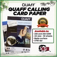 QUAFF CALLING CARD PAPER A4 SIZE 220 GSM / 250 GSM(MATTE)