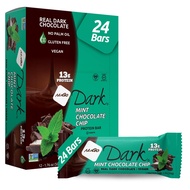 NuGo Dark Mint Chocolate Chip, 13g Protein Bar, Vegan, Gluten Free, Non-GMO, Kosher Pareve, 24 Count