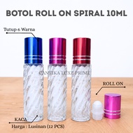 10ML Spiral Roll On Perfume Bottle - 10ML Empty Roll On Glass Perfume Bottle