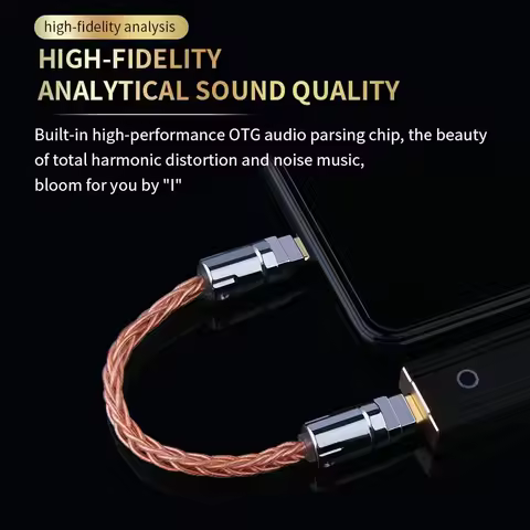 Lightning to Type-C Cable OTG Cable Adapter HiFi Portable DAC/Headphone Amplifier OTG Audio Adapter 
