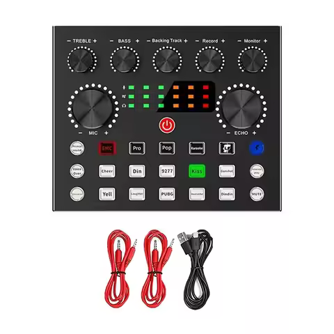 A01K-V8S Live External Sound Card Voice Changer Sound Card With Multiple Sound Effects For Live Reco