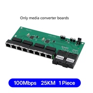 BYXGD 2F8E Fiber Media Converter PCBA Board 2SC 8RJ45 Single‑Mode Plug Play For CCTV Surveillance Ca