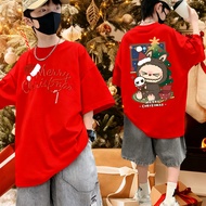 Merry Christmas T-shirt Baju Cotton Unisex 100% Cotton Kids Baju Tshirt Baju Perempuan Christmas T-s