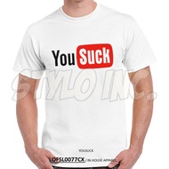 YOUSUCK 100% Cotton Graphic T-Shirt Parody Tee Tshirt Outdoor Casual Family Couple Funny Meme Youtub