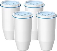 AQUA CREST Alkaline Water Filters Increase PH, Multiple-Stage Replacement Water Filters for ZR-017 Pitcher Filters and Dispenser Filters, Reduce PFOA/PFOS, Chlorine, Bad Taste and Odor 4-Pack