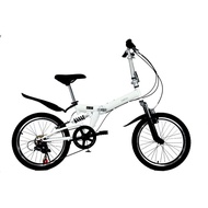 ✿FREE SHIPPING✿Folding Bicycle CarlogoDouble Foldable and Portable Children Adult Shock Absorption Variable Speed Mountain Highway Bicycle