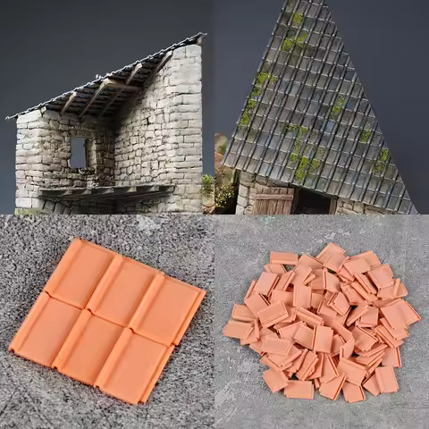 Assembly House Tile Roof Miniature Building Components Diorama House Architectural Scale Model Kit 1