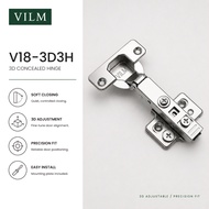 VILM V18-3D3H 3D Soft Close Concealed Cabinet Hinge | Adjustable Kitchen Wardrobe Door Hinge