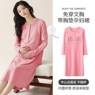 Xiyue Pure Cotton Confinement Gown - Seasonal Maternity Nightdress