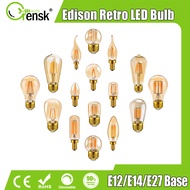 E12 E14 E27 Edison Bulb Retro 1W 2W 3W 4W 6W 8W Filament Bulb 220V Dimmable Warm White Light Bulb 90% Energy Saving House Decoration Bulb