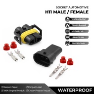 Socket H8/H9/H11 Male Female Waterproof Car Headlight Connector Foglamp