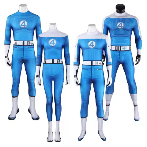Fantastic 4 Thing Cosplay Costume Four Reed Richards Halloween Superhero Zentai Blue Invisible Man J