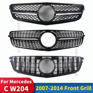 For Mercedes Benz W204 C 2007 2008 2009 2010 2011 2012 2013 2014 C180 C200 C250 C300 C350 Tuning Sport Front Bumper Grille Diamond AMG GT Style Racing Grill Facelift Accessories