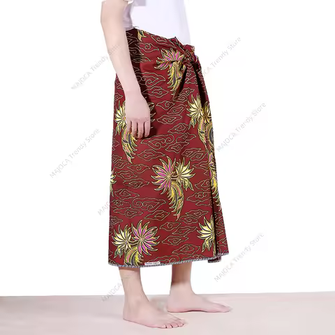 Southeast Traditional Clothing Sarong for Men Women Myanmar Longyi Tamane Skirt Thailand Thai Sinh M