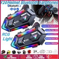 (🔥SG stock🔥) motorcycle intercom helmet earphones Bluetooth 5.3 stereo hands-free Ipx6 waterproof 20