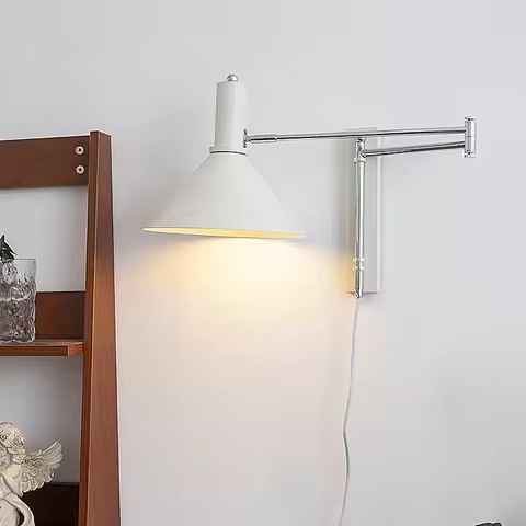 White Red E27 Wall Lights Vintage Plug Rotatable Bedside Bedroom Foyer Hotel Room Sconce American Re