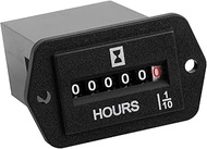 Runleader Snap-in Mechanical Hour Meter, TOT Hours Accumulating,Data Storage for Lawn Mower Golf Car