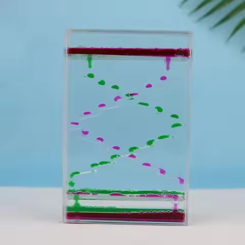 Modern Colorful Liquid Sand Timer Plastic Casing Funny Dynamic Slime Flow Timer Square Water Drop Ti