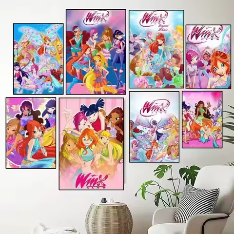 Cartoon C-Club Cute W-Winx Beautiful POSTER Prints Wall Painting Bedroom Living Room Wall Sticker