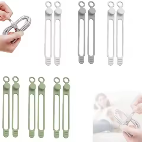 Silicone Cable Ties,Cord Organizer,Cable Straps,Reusable Cord Ties,Travel Cable Organizer ,Cute Elas