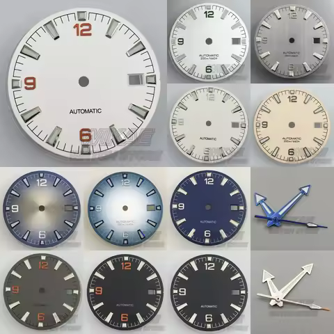 31mm Sterile Black White Blue Grey Luminous Sea 600m Watch Dial Hand Set Fit NH35 ETA2824 PT5000 Miy