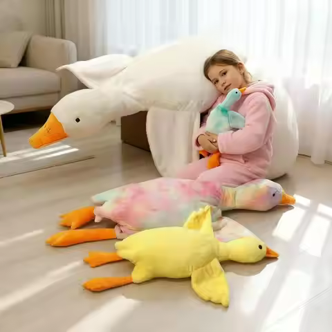 50-190cm 7 Colors Large Goose Plush Toys Brown Giant Hug Stuffed Animal Duck Kawaii Sleeping Pillow 