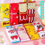 Cartoon Snacks Pencil Cases Student Pencil Cases Stationery Bags Food Popcorn Chips Storage Bags Pen