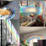 Sun Catcher Rainbow Prism Sticker Diamond Mirror Window Sticker Sun Catcher Glass Sticker PVC Glue-f
