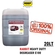 RABBIT HEAVY DUTY DEGREASER E100 - 20Lt - chemical cuci penggali / Engine Degreaser Alkaline For Oil and Engine Cleaner
