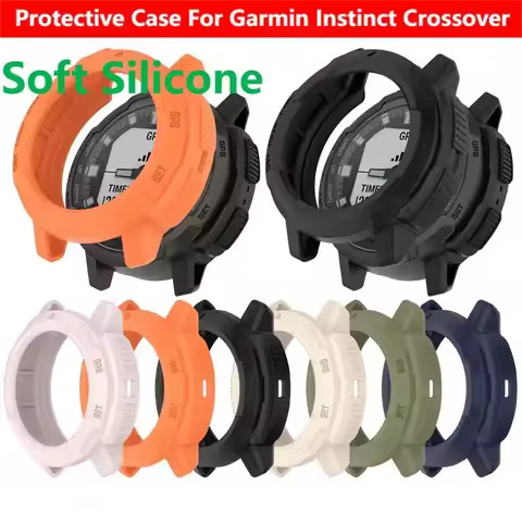 TPU Protective Case Cover For Garmin Instinct Crossover Smart Watch Strap Clear Soft Silicone Bumper
