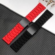 Waterproof silicone bracelet watch band 28mm for Diesel DZ7396 DZ7370 DZ428 rubber and stainless ste