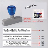 BG1580 Pre Ink Stamp Chop / Flash Stamp / Company Chop / Office Chop / Chop Nama Panjang