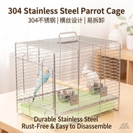 Parrot Out Cage 304 Stainless Steel Birdcage Takeaway Cage Household Xuanfeng Peony Dedicated Portab