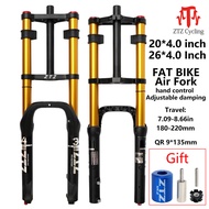 ZTZ 20/26" 4.0 Fat Tire Bike Air Suspension Fork MTB Front Fork Suspension Lock Aluminum Mountain Bi