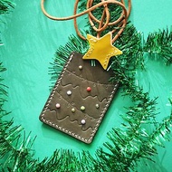 聖誕樹卡片套 皮革材料包 聖誕老人 聖誕小鹿 皮革DIY 聖誕禮物