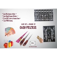 STICKER Tattoo   Bundle of package {HANDS } DESIGN henna +2 pcs cherry henna + 1 pink Henna