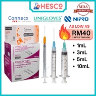 Luer Lock Syringe with Needle Picagari 100pc — 1/3/5/10ml Jarum 21G/23G/25G/27G Sterile Luer Slip Co