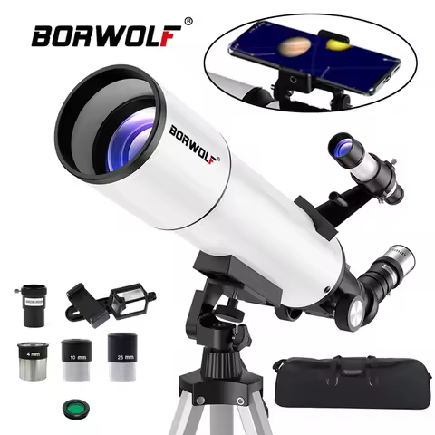 BORWOLF AZ80500 Astronomy Telescopes for Adults, 80mm Aperture 500mm AZ Mount 625X HD for Moon Starg