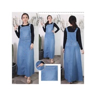 Original BAJU ROK LONG DRESS GAMIS OVERALL OTTO LONG CONTINUOUS MATERIAL THICK DENIM JEANS PLAIN MOT
