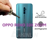 สติ๊กเกอร์ ฟิล์มคาร์บอนไฟเบอร์ลายเคฟล่า OPPO Reno series ,Reno,Reno10x Zoom  สำหรับติดกันรอยด้านหลัง กันรอยขีดข่วน คราบเหงื่อ