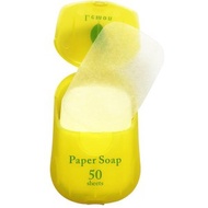 (檸檬味) 日本 CHARLEY paper soap 攜帶式香皂紙(每盒50枚)  x 1盒