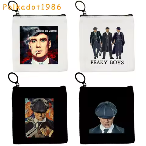 Peaky Blinders Cute Fan Gifts Tommy Shelby Cillian Murphy Boys Low Poly Canvas Coin Purse Key Case S