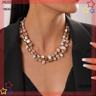 HUISHU Beaded Necklace, Elegant Irregular Colorful Necklace, Fashion Exaggerate Double-layer Jewelry