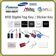 ∤ ✢ ✰ Samsung / Gateman / Milre  / Evernet Digital Door Lock RFID Key Tag, RFID Sticker