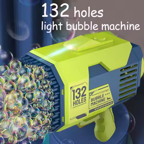Bubble Gun 132 Holes Electric Automatic Soap Blower Bubbles Machine Kids Portable Outdoor Party Toys