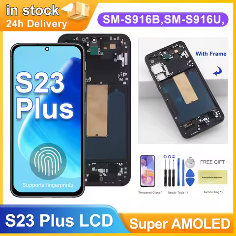 Super AMOLED S23 Plus Display Screen for Samsung Galaxy S23 plus S916B S916B/DS Lcd Display Digital 
